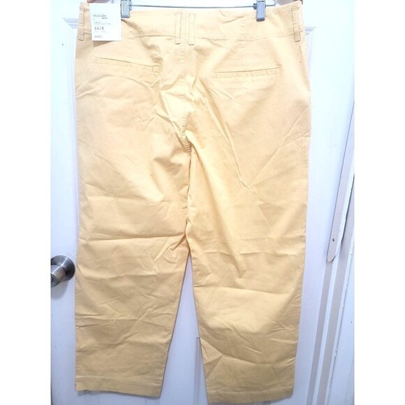 A New Day Yellow Chino Women's Trousers With Zip & Hook Closure Size 14 - Picture 3 of 10